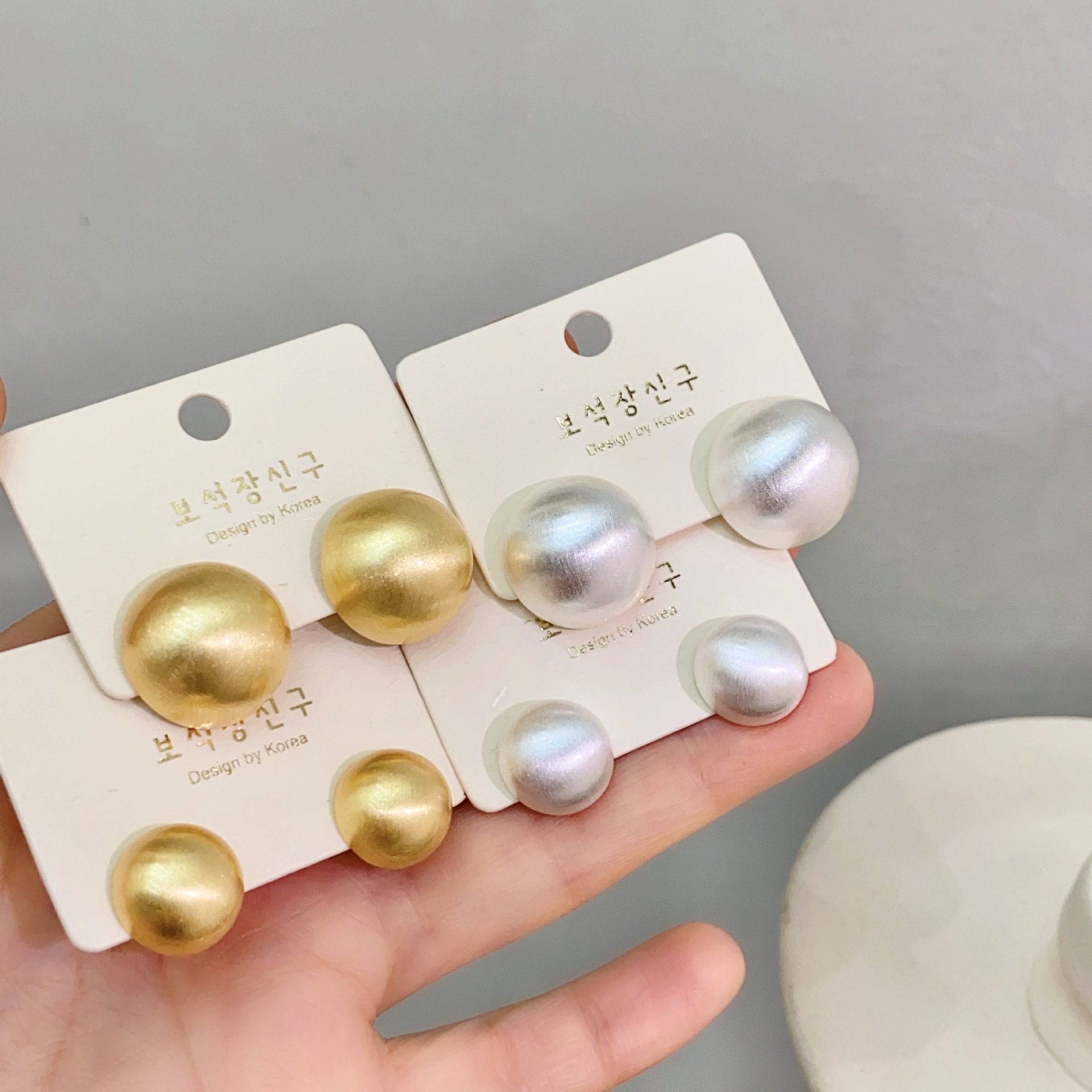 铜合金耳饰 金属拉丝耳钉925银针耳环2025新款爆款高级感小众饰品