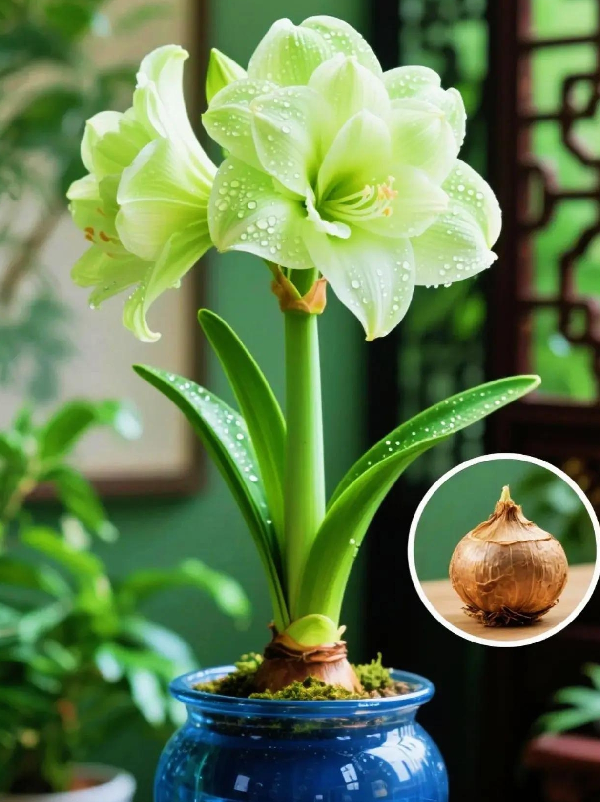 水培玫瑰香水花漾）重瓣种球室内阳台朱顶红四季开花盆栽花卉