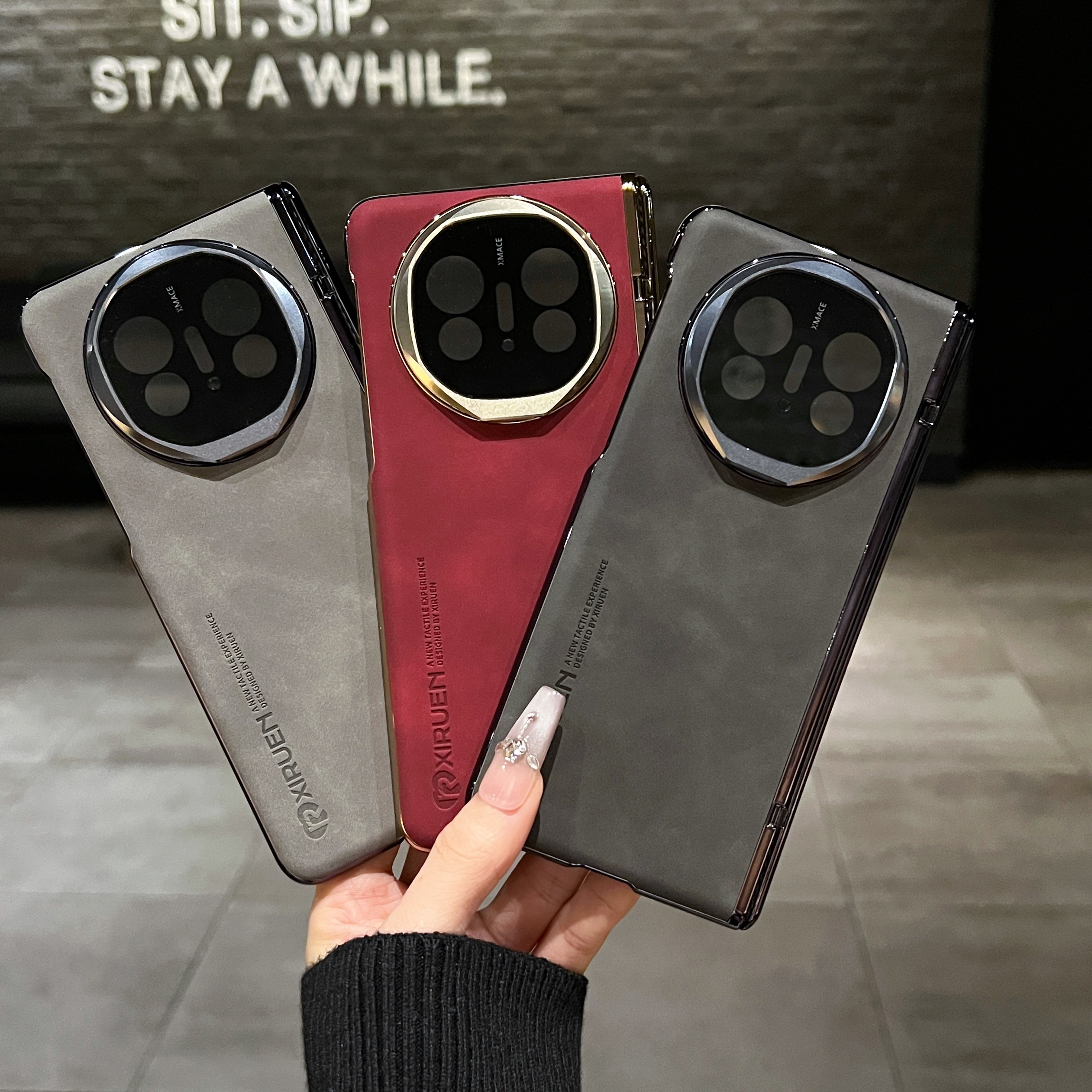 华为matex5新款x5典藏羊巴皮全包四角防摔折叠屏x5华为手机壳