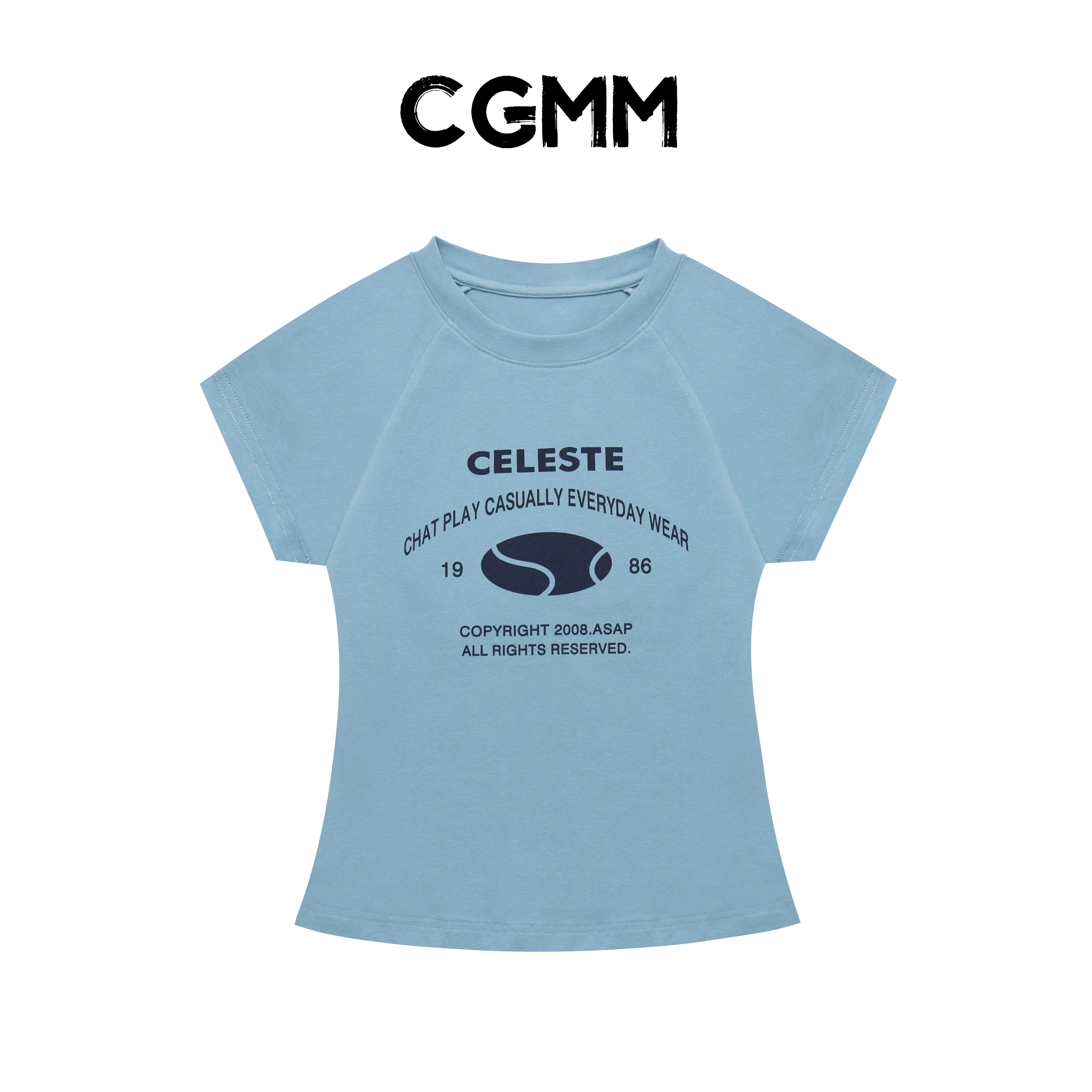 CGMM/橱柜密码新款字母印花修身显瘦百搭短袖DSOMB5116