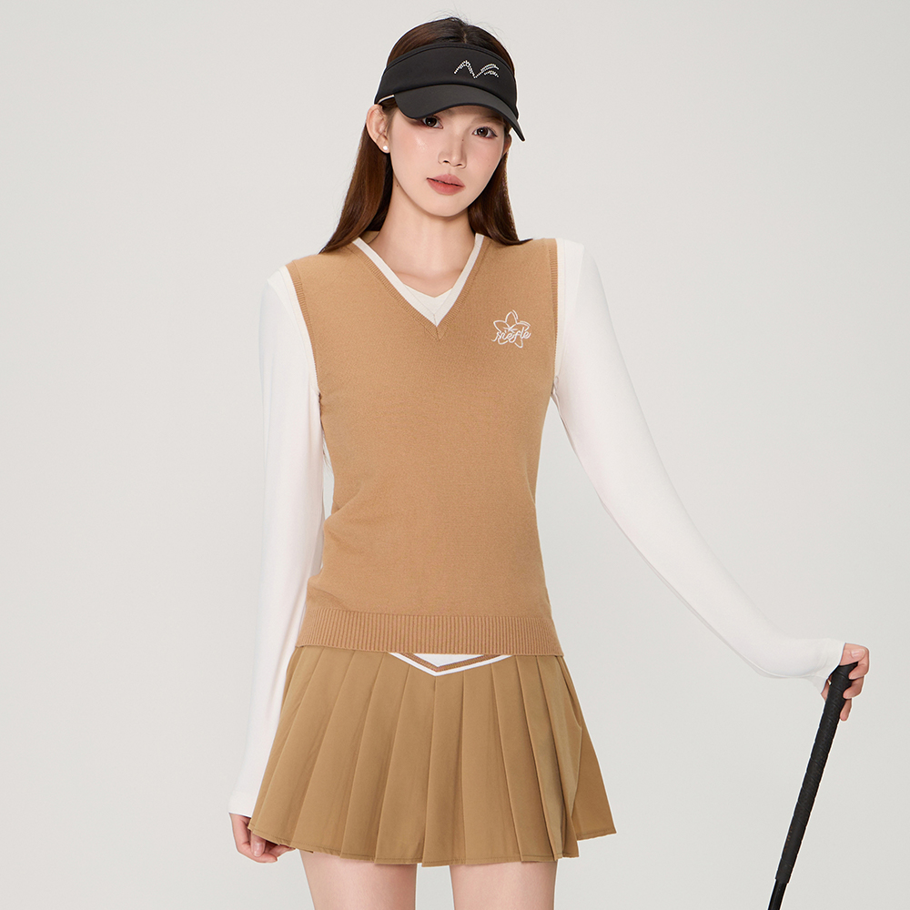 秋冬季新品高尔夫女装毛衣背心保暖舒适高品质户外休闲运动套装裙