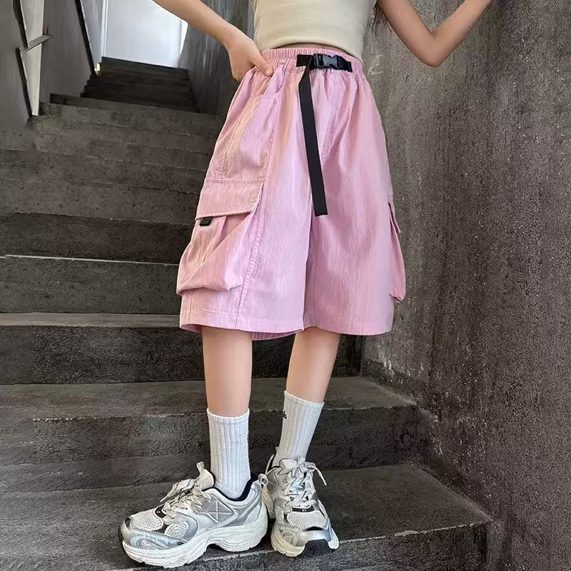 女童夏季新款薄款速干工装短裤中大童休闲时尚五分裤