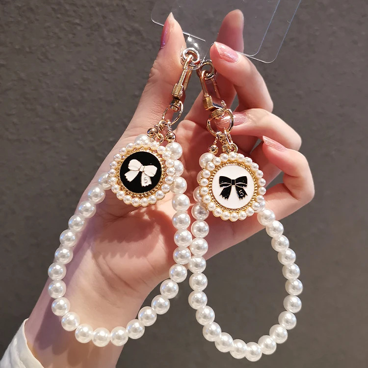 网红同款手机珍珠挂绳小香风短款手提带卡片通用防丢新款挂链结实