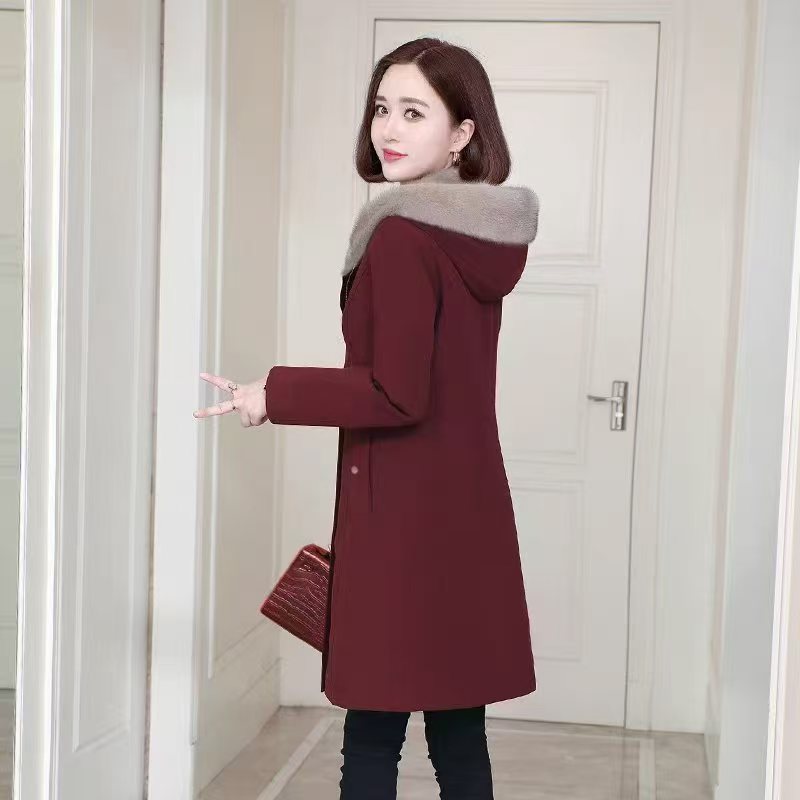 2025新款大码加绒派克服女显瘦中长款大衣尼克服连帽外套韩版棉衣