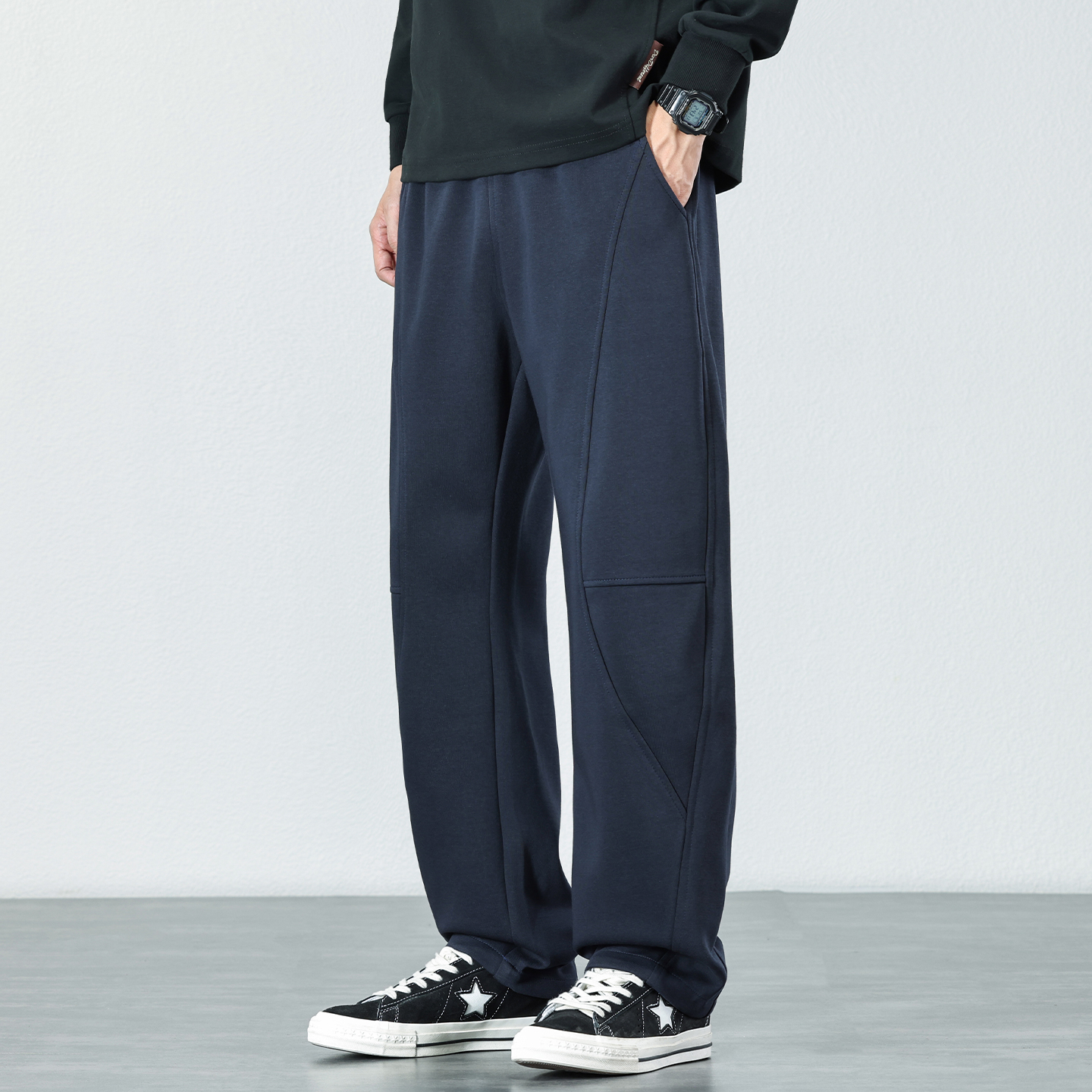 美式潮流香蕉裤子男2025秋季新款宽松阔腿卫裤青年痞帅弯刀休闲裤