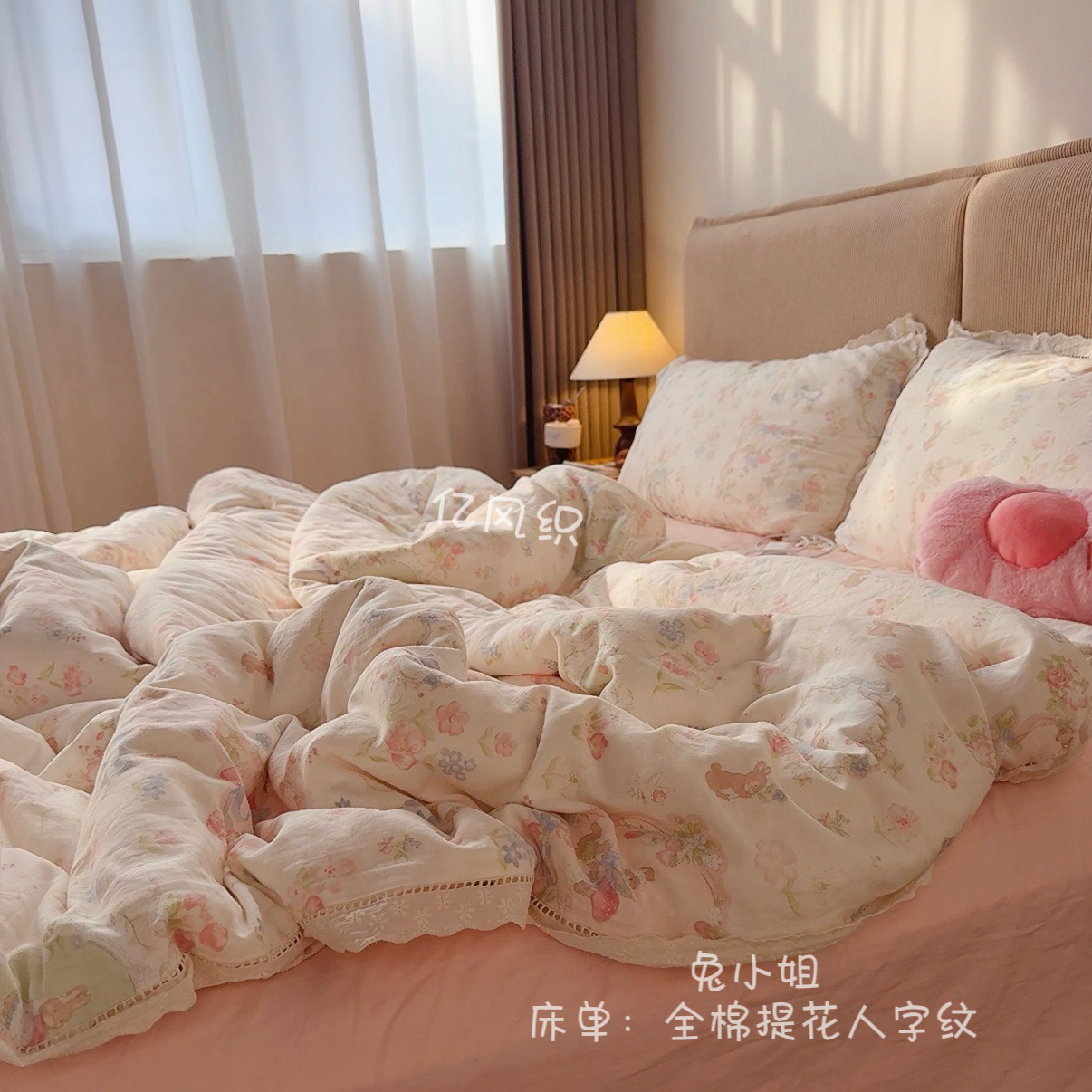 镂空花边~升级版全棉双层纱母婴级A类贴肤睡超柔软可机洗四件套