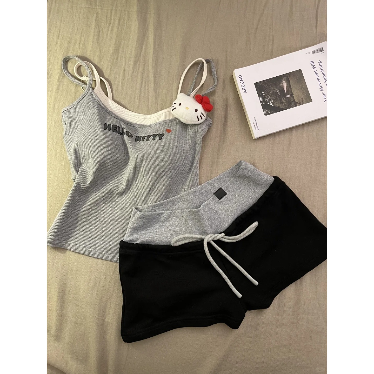 【纯欲字母】韩系甜美少女带胸垫吊带睡衣女夏季新款套装外穿家居服