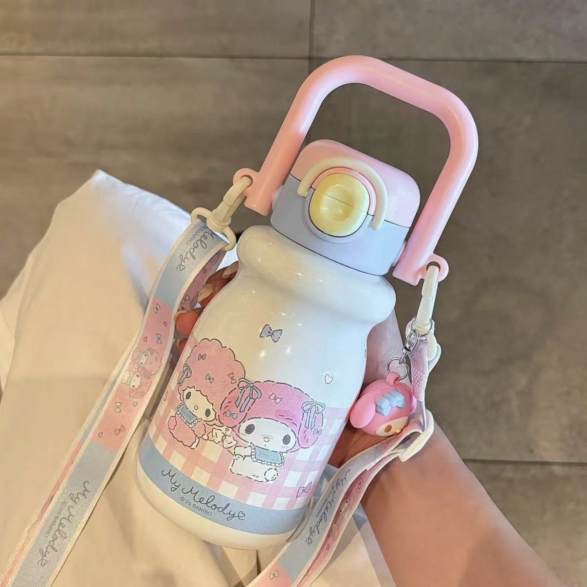 三丽鸥美乐蒂小羊奶油水壶可爱540ml保温杯库洛米水杯hellokitty