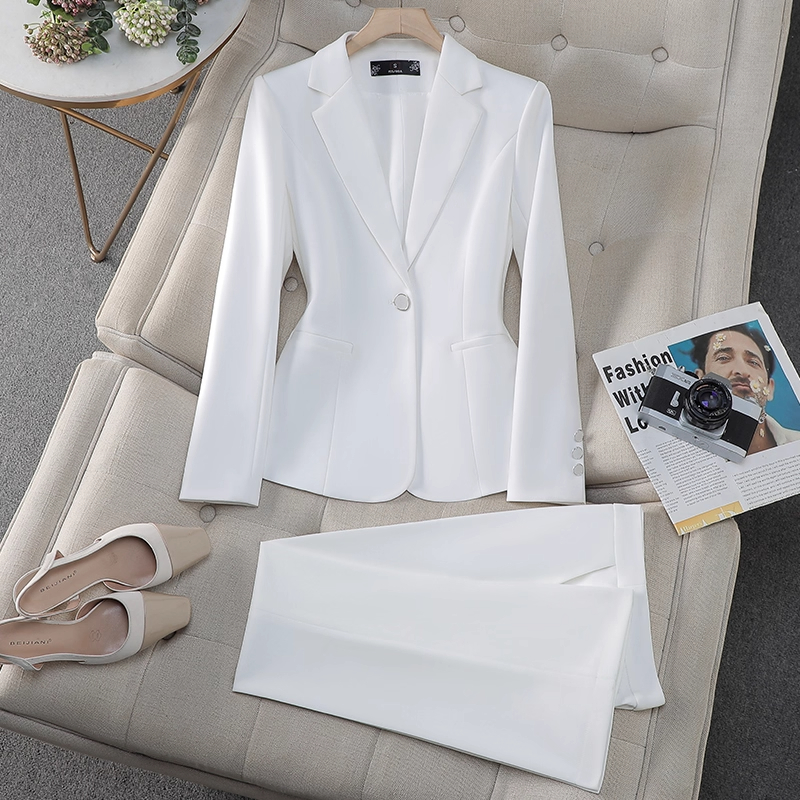 白色西装套装女正装春秋季2026新款职业气质高级感女士小西服外套