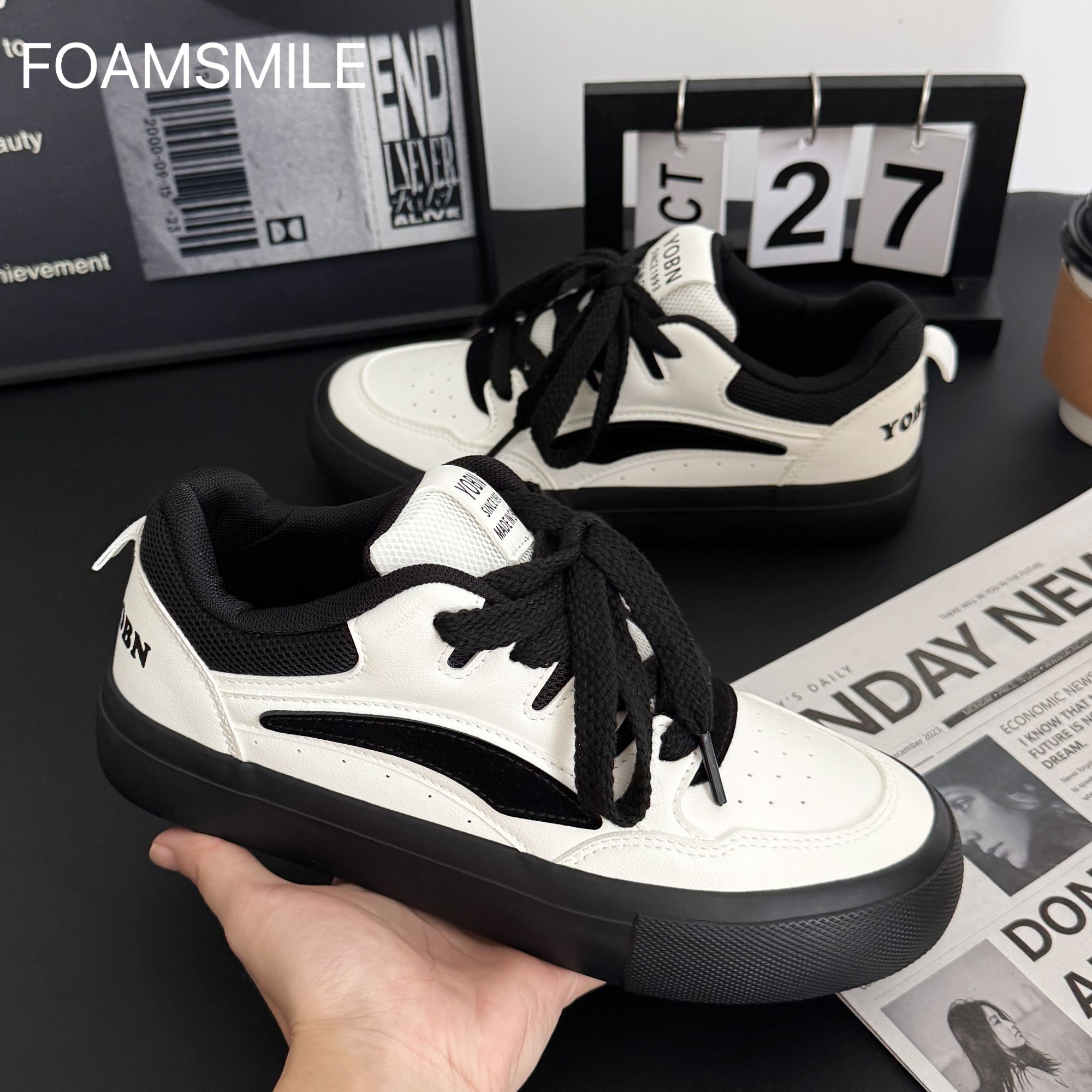 Foamsmile| 2025痞帅干净秋冬新款男款小众设计透气运动潮流板鞋