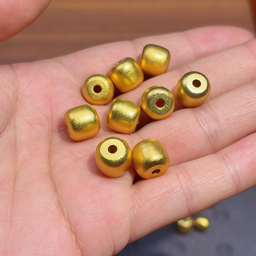 电镀沙沙老型珠，顶珠腰珠文玩配饰diy配件金色隔珠配件珠子单珠