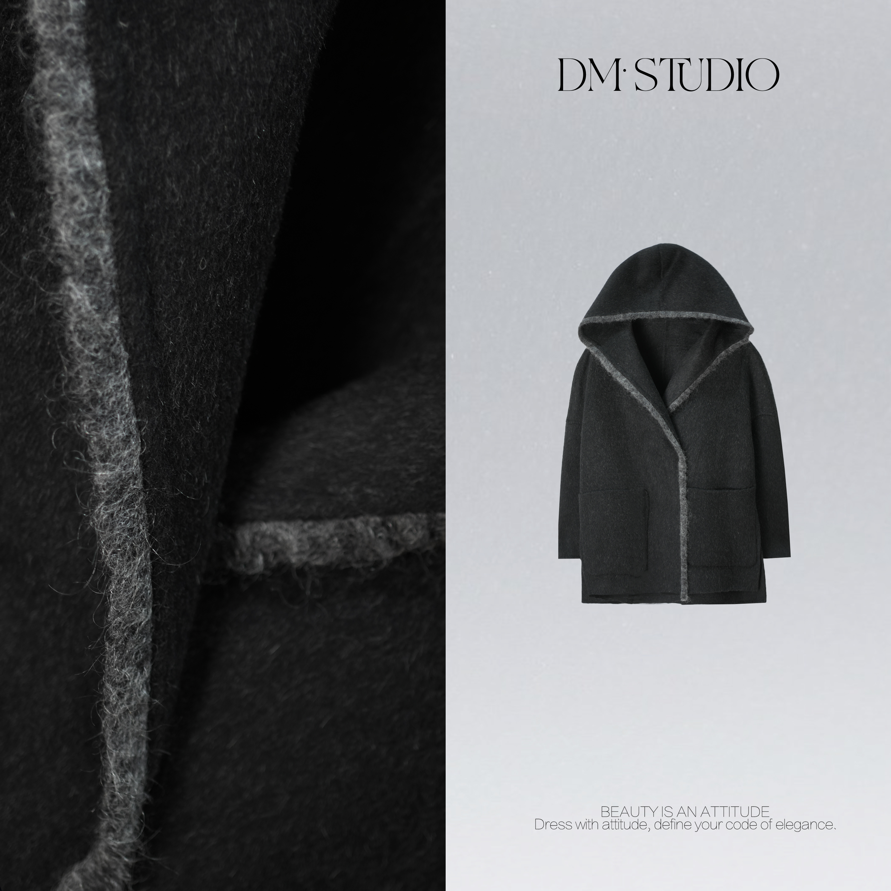 DEDM•STUDIO秋冬高级感静奢羊驼毛+绵羊毛大衣2508MNWT/LL98-030