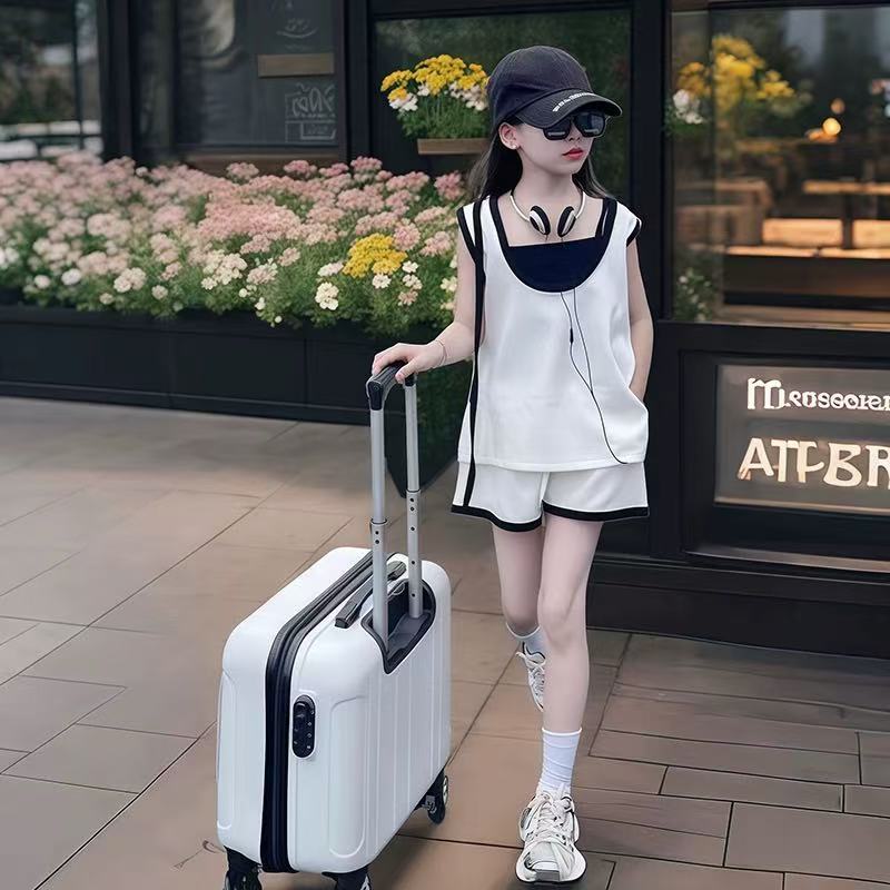 【亲子款】夏季套装2025新款儿童休闲装韩版女孩背心短裤两件套洋气