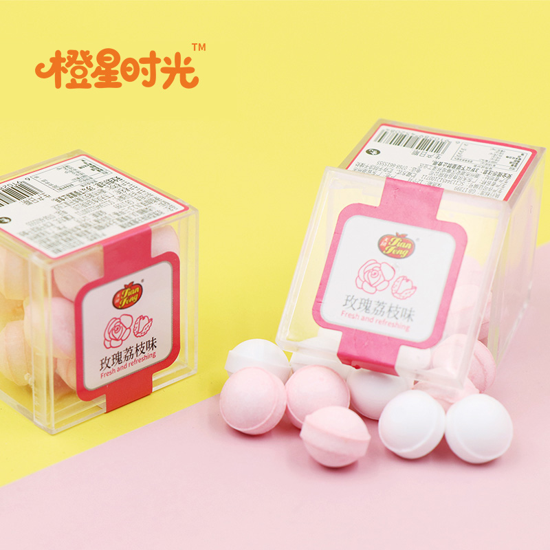 玫瑰花茉莉花香体糖接吻约会吐息薄荷糖口气清新持久高颜值盒装