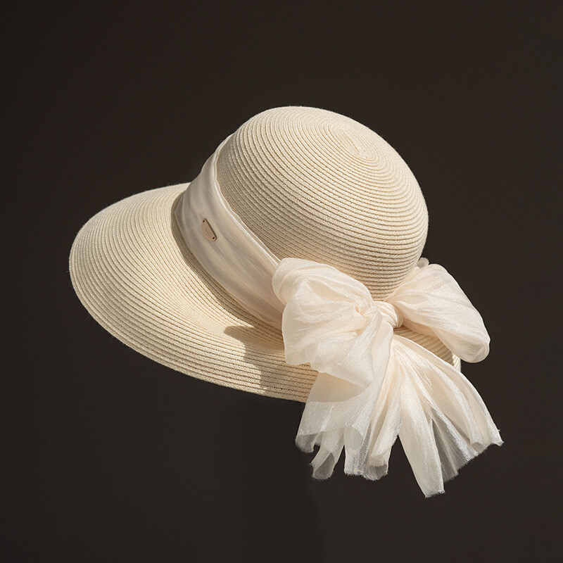 疯帽子法式甜美百搭渔夫帽显脸小逛街出游遮阳帽子海边草帽2025