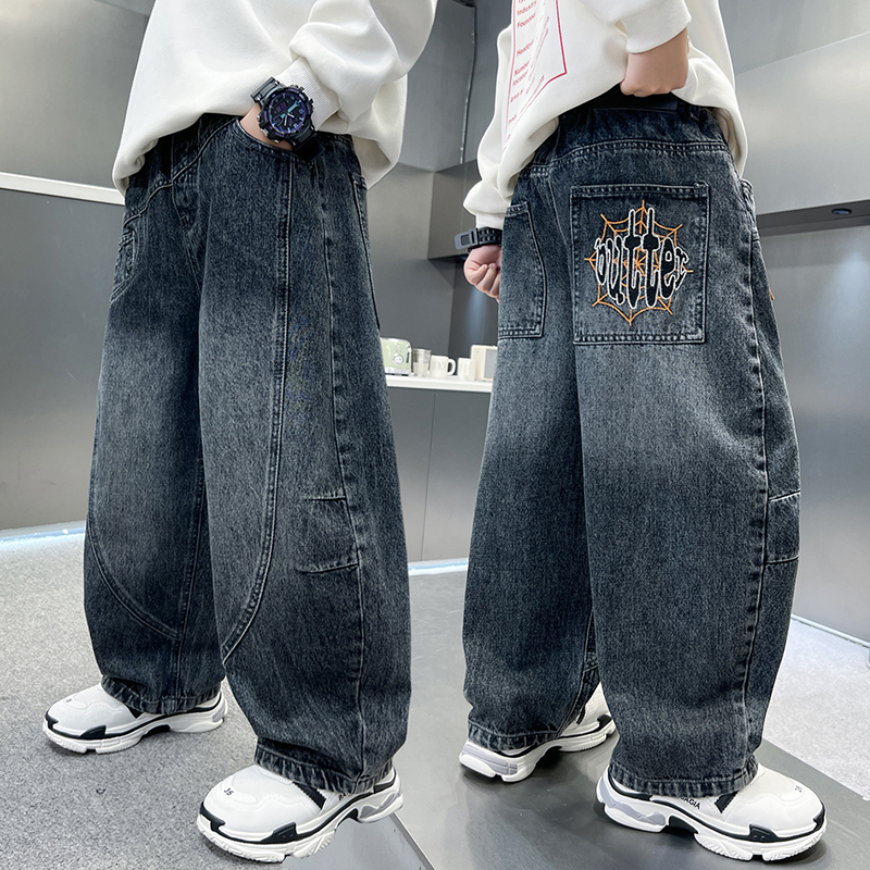 童装男童秋装裤子2025儿童中大童春秋潮酷痞帅休闲裤男孩牛仔裤