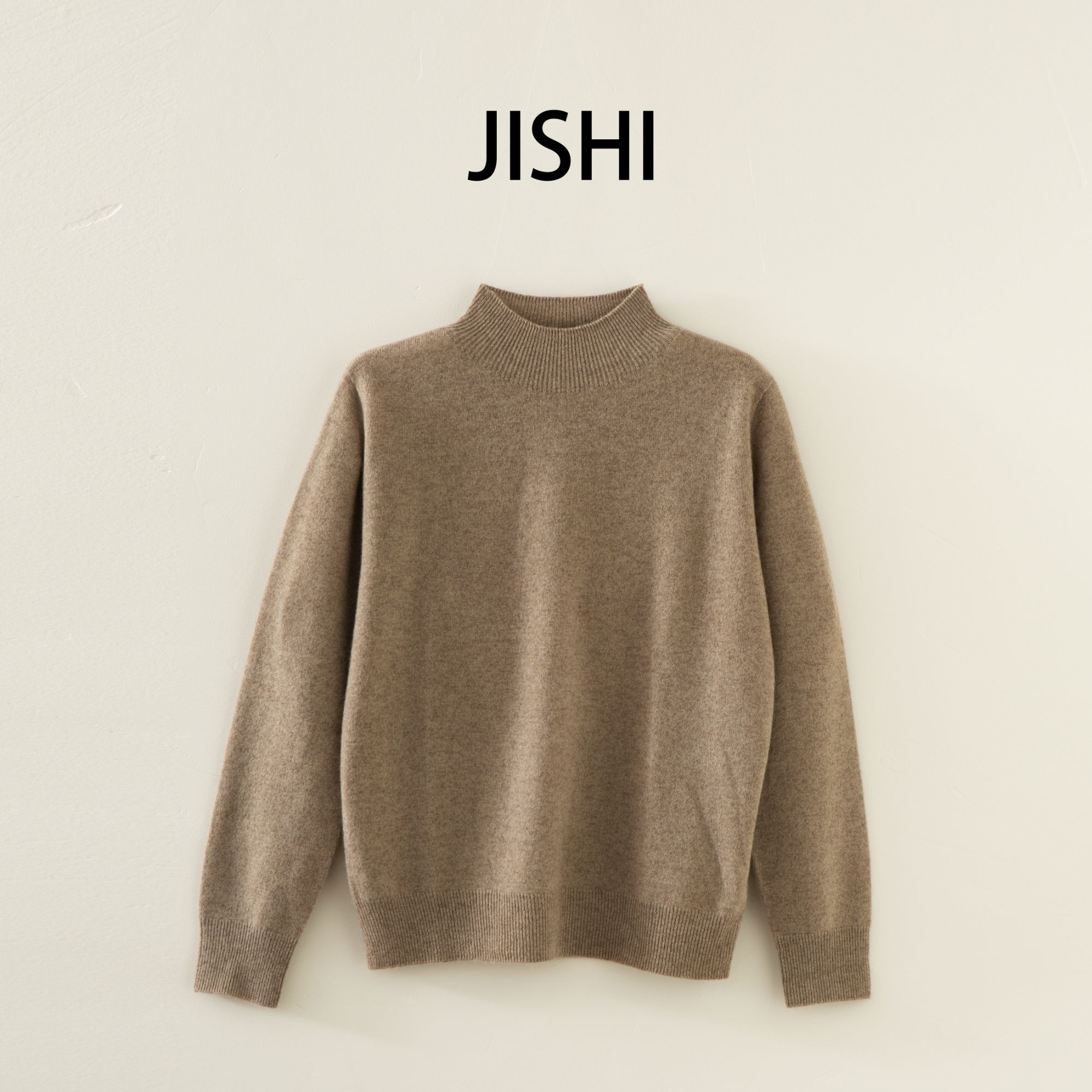 既是JISHI秋冬【康赛妮100%山羊绒半高领加厚翻领打底衫】YMS021