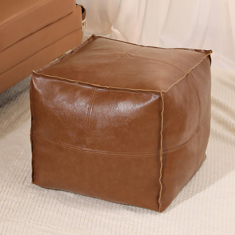 美式收纳坐墩皮墩蒲团客厅卧室收纳袋懒人坐垫换鞋凳防水防刮耐磨