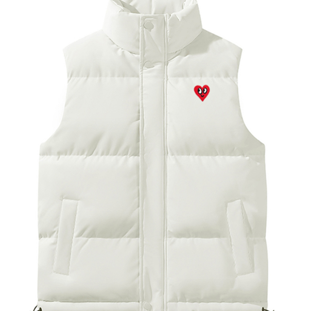 查尔斯桃心 无袖马甲男2025秋冬季爱心加厚保暖棉衣坎肩运动外套