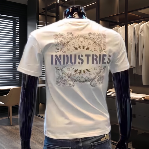 时尚男士夏季新款短袖t恤潮流简约半袖上衣港风休闲潮牌体恤衫