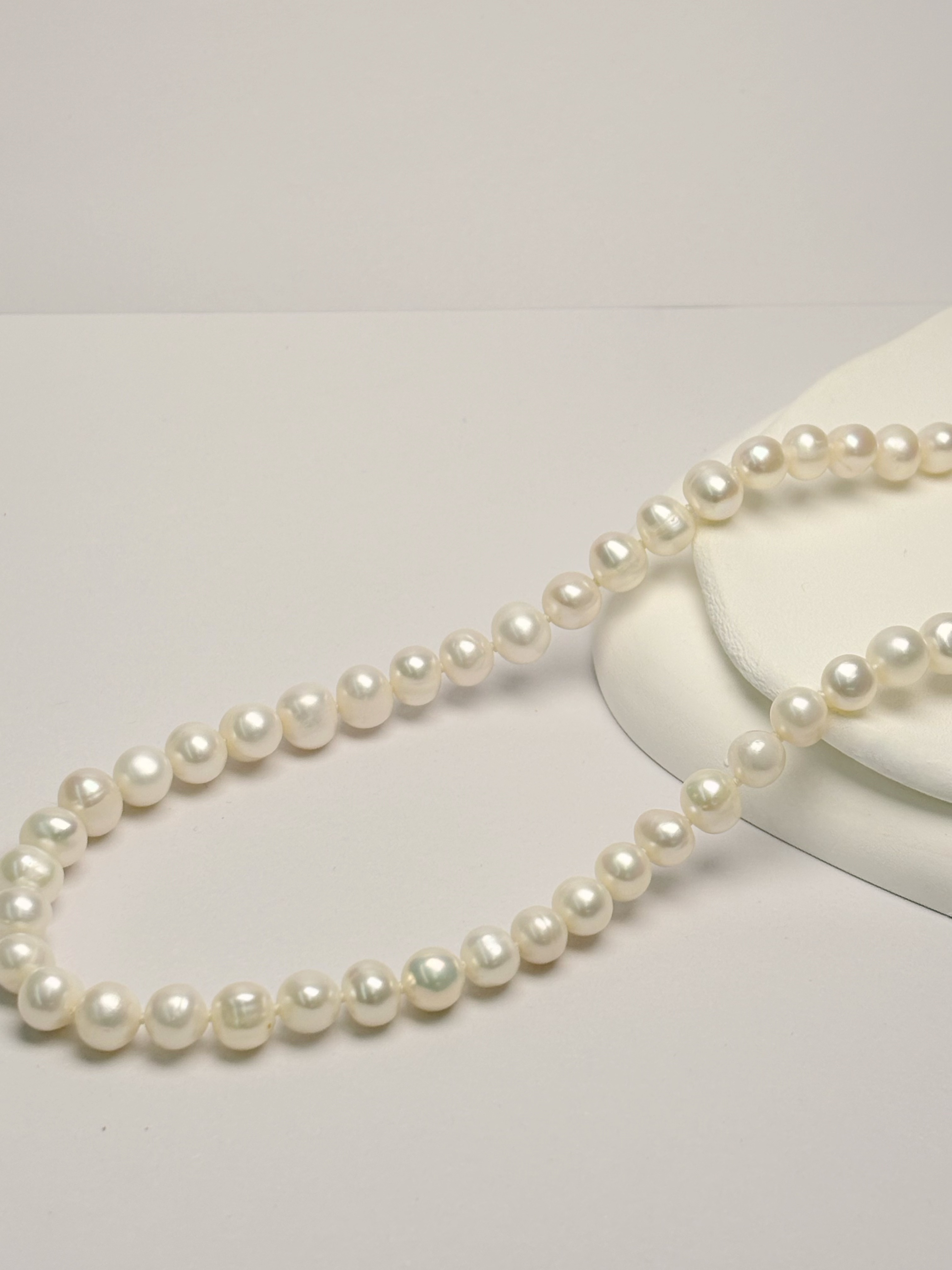 天然无核珍珠 白色满串全珠链经典素款经典日常百搭项链