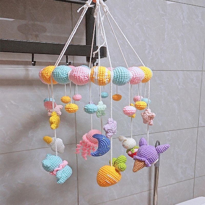 宝宝床头摇铃手工挂件毛线钩织diy材料包玩具安抚礼物送朋友闺蜜