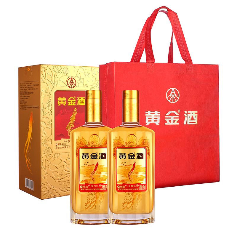 黄金酒 -人参枸杞酒宜宾五粮液仙林生态出品52度480毫升6瓶
