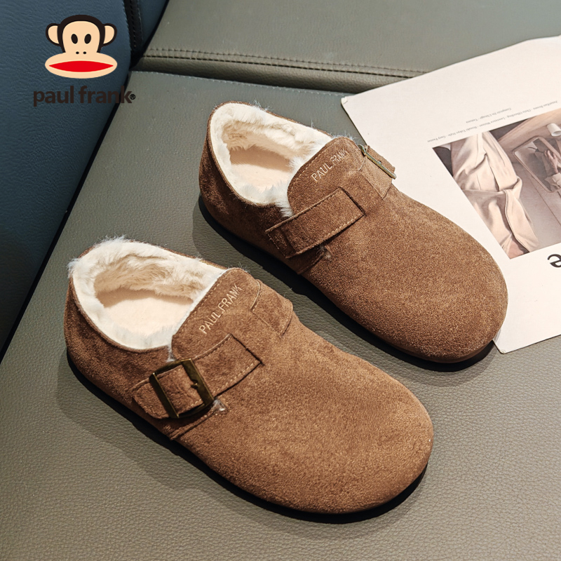 大嘴猴女款加绒勃肯鞋2025冬季新款加厚女鞋保暖休闲鞋子时尚复古