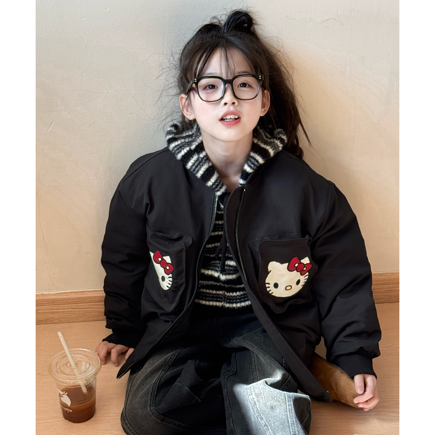 女童夹棉外套秋冬装2025新款儿童洋气棒球服女大童超好看加厚夹克