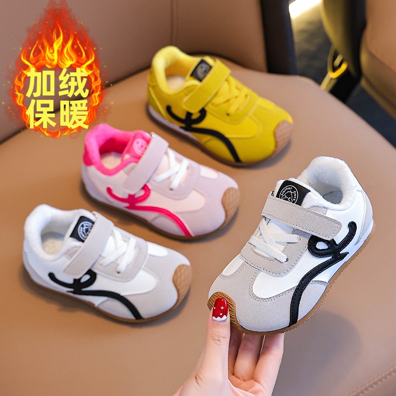 儿童百搭阿甘鞋2025冬季新款女童时尚拼色运动鞋休闲芭蕾德训鞋子