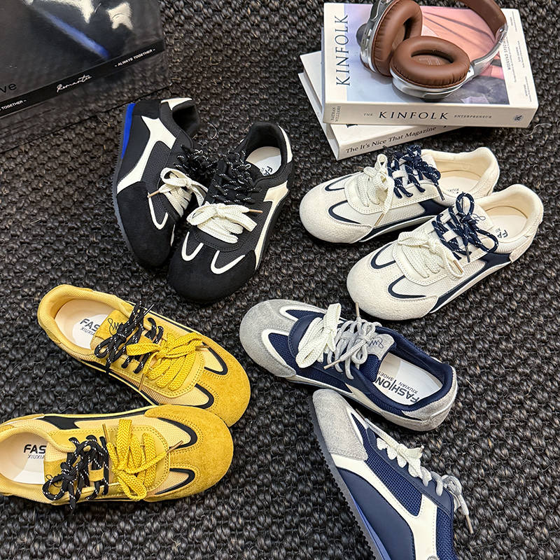 【飞织德训鞋】2025复古韩版德训鞋轻便软底运动鞋百搭阿甘鞋