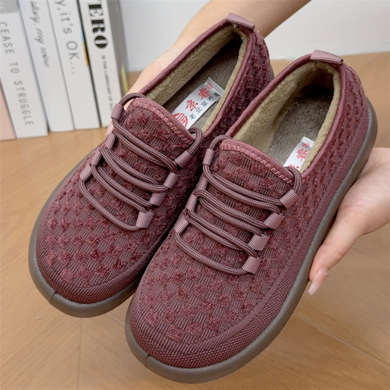 冬季新款老北京棉鞋加绒加厚保暖休闲女棉鞋轻便舒适妈妈鞋软底