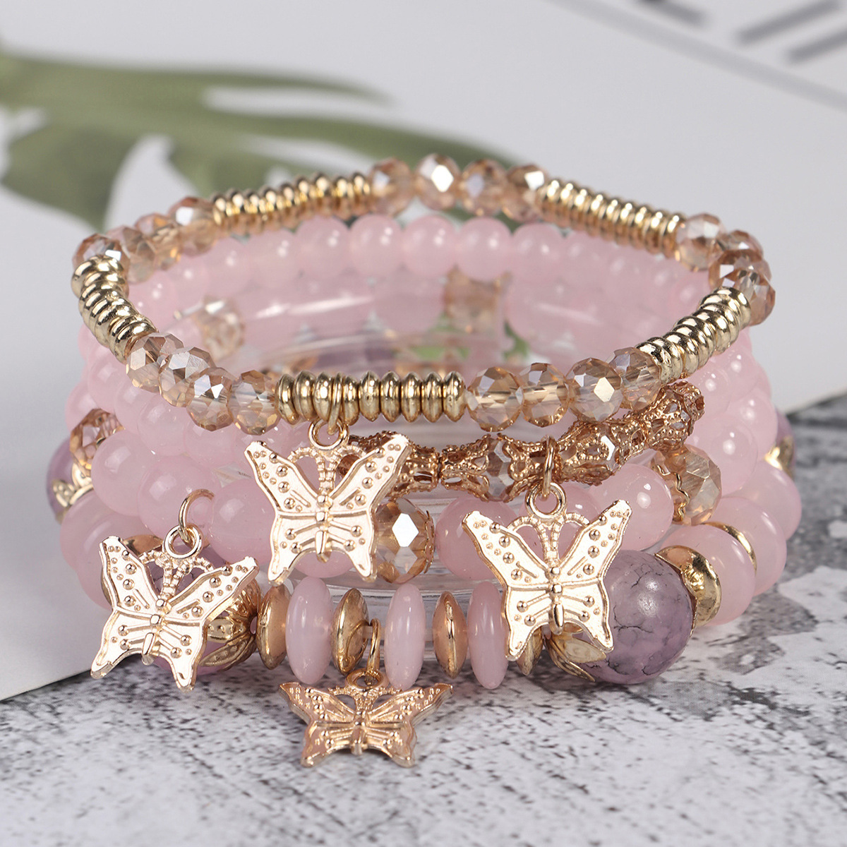 钛钢琉璃手链 ins新款波西米亚异域民族风多层串珠小众设计感饰品