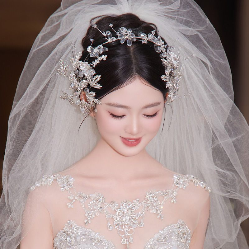合金锆石婚庆饰品 韩系新娘头饰品氛围感婚纱时尚造型发饰MT2598