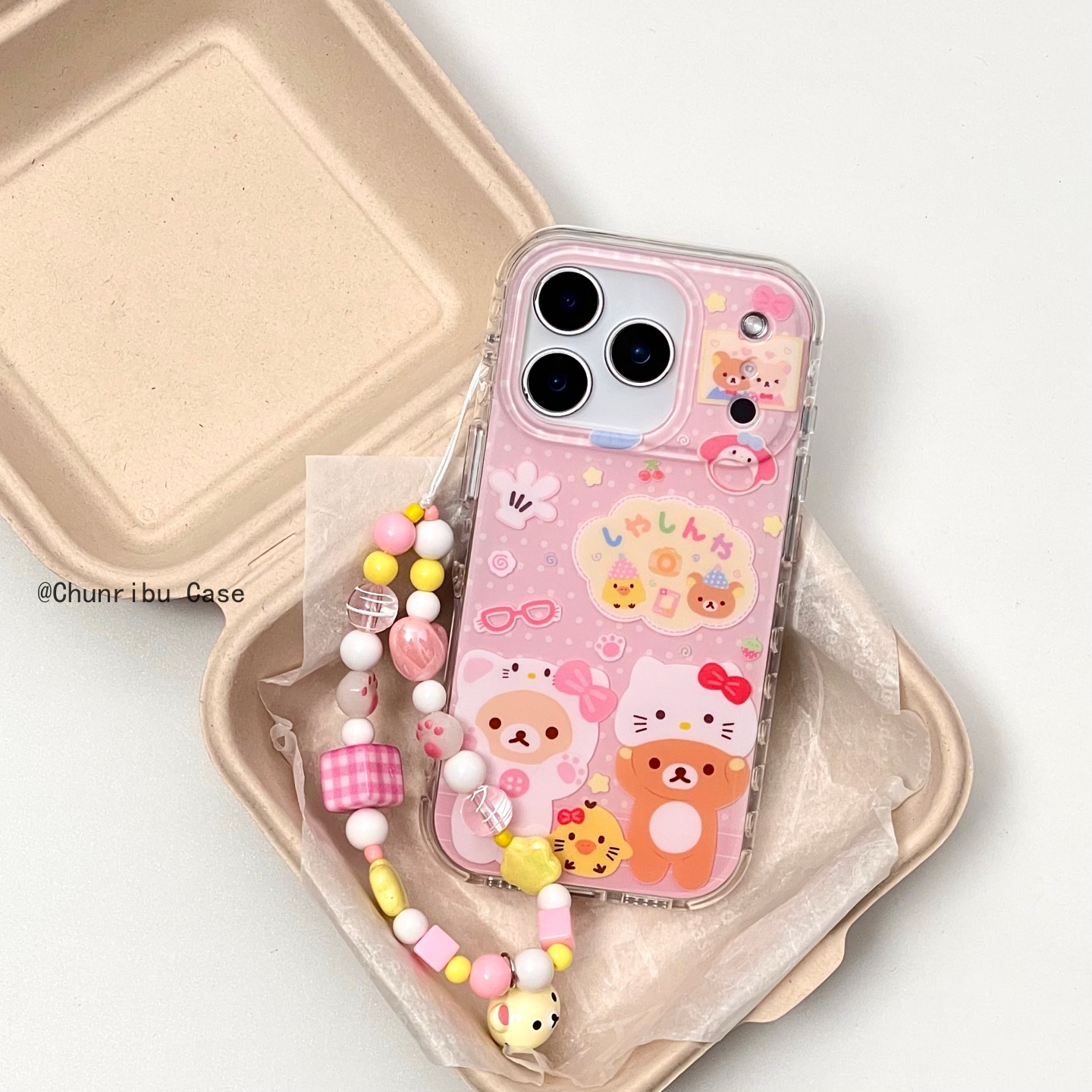 日韩ins可爱卡粉嫩小猫服轻松熊适用苹果16promax手机壳15/14/13