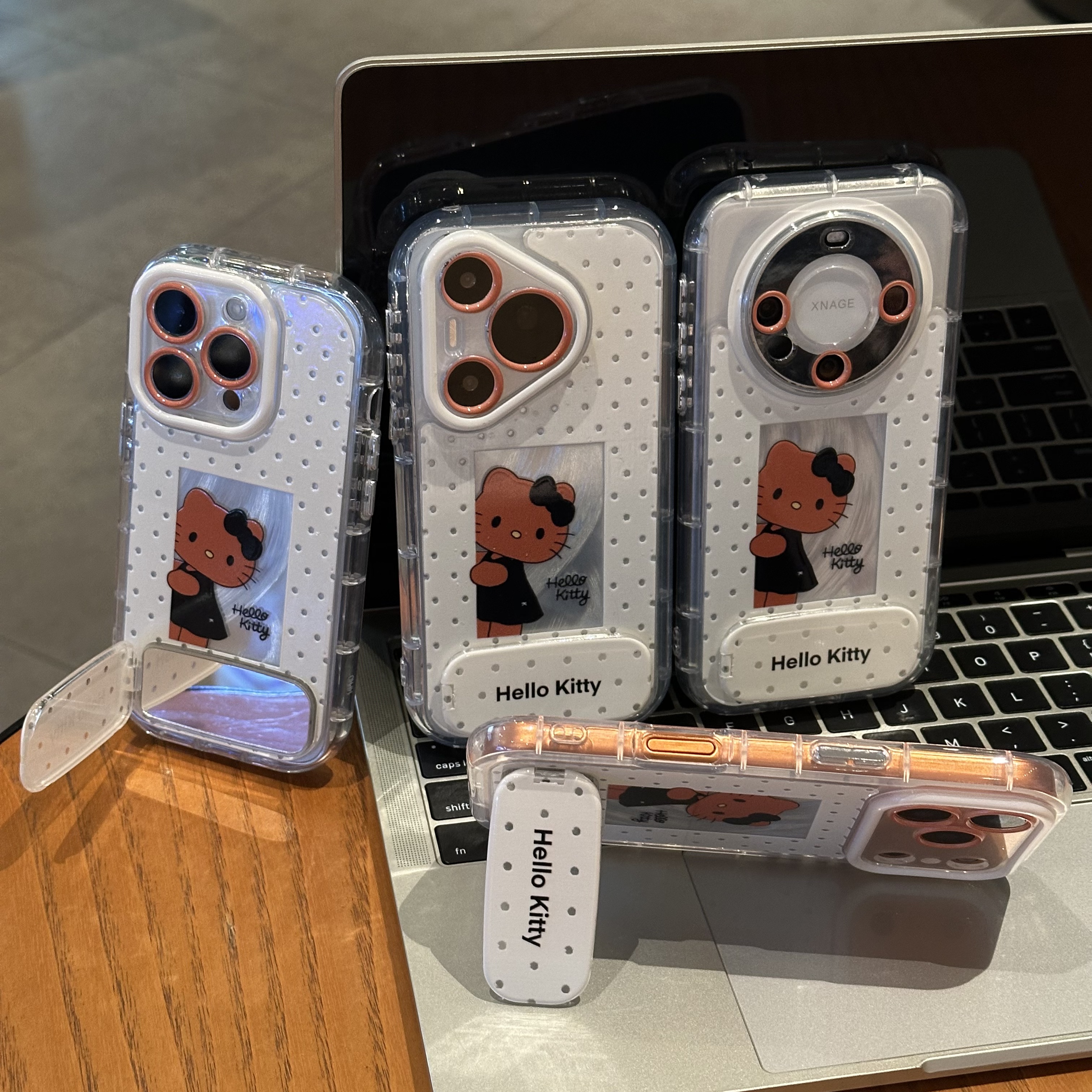 欧克里里波点黑皮KT支架适用苹果16/17手机壳华为P70vivo小米oppo