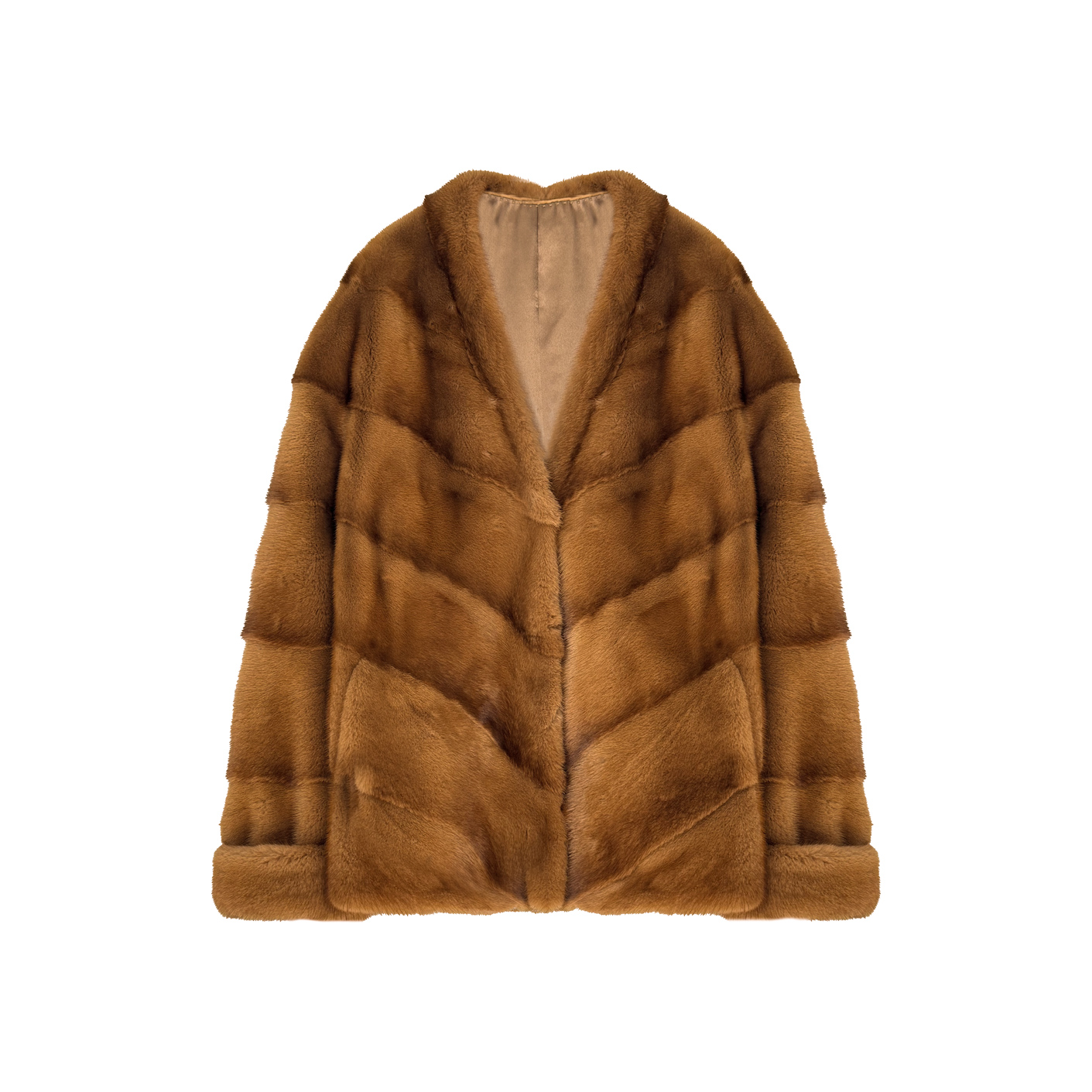 PIPI  歌古丝艳红啡V领皮草外套  常规款   GGS2511JSM9929