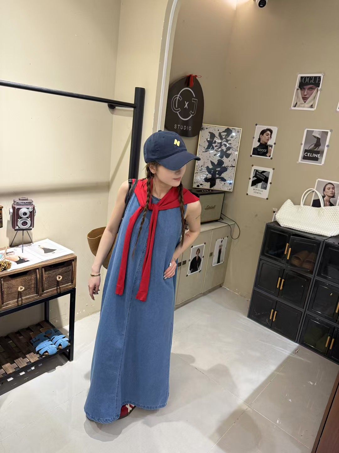 今喜喜JinXi【热烈牛仔】复古法式小众设计感背心百搭老钱风女装