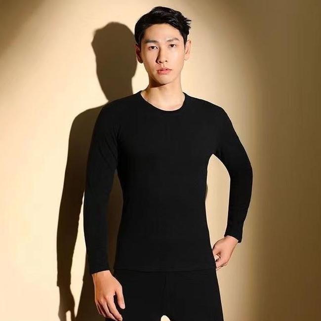 德绒套装秋衣秋裤冬季新品男自然腰恒温防风御寒秋冬保暖男装内衣