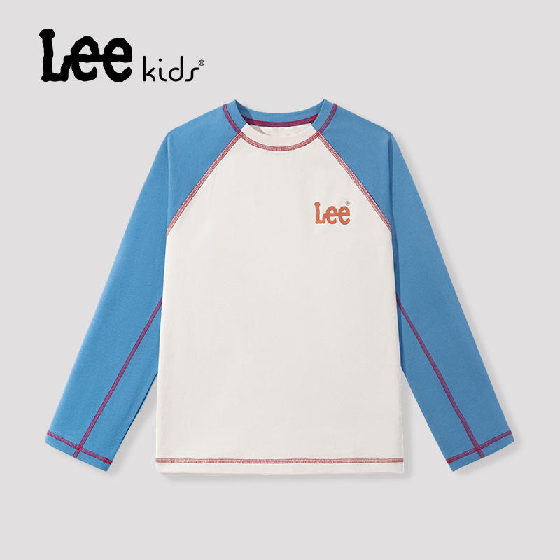 LeeKids童装男童长袖T恤春秋款儿童休闲撞色打底衫男孩舒适春装潮