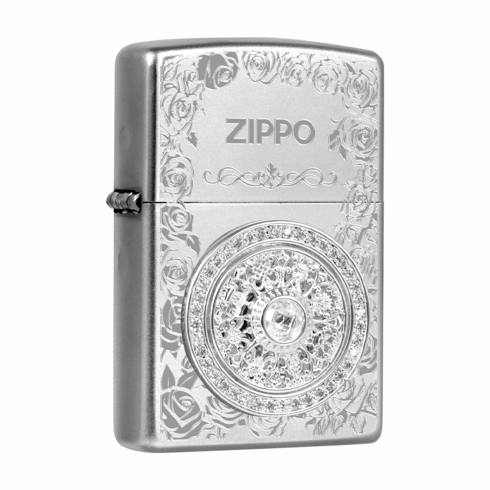 zippo打火机【热恋心动玫瑰罗盘】贴章生日礼物送礼正版时尚DYJ1