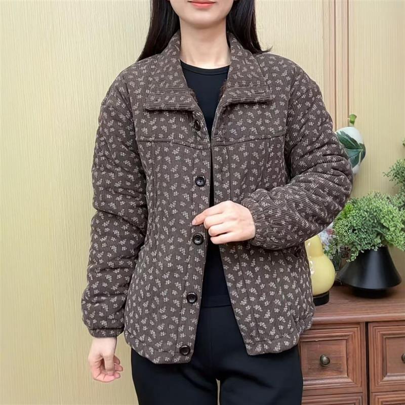 2025冬季新款加绒加厚宽松版棉服H1时尚百搭洋气休闲上衣不挑年龄