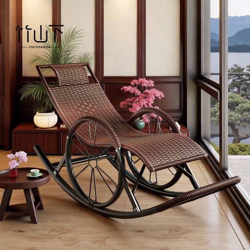 摇摇椅懒人可坐可躺可睡觉家用阳台客厅休闲藤椅办公室午睡逍遥椅