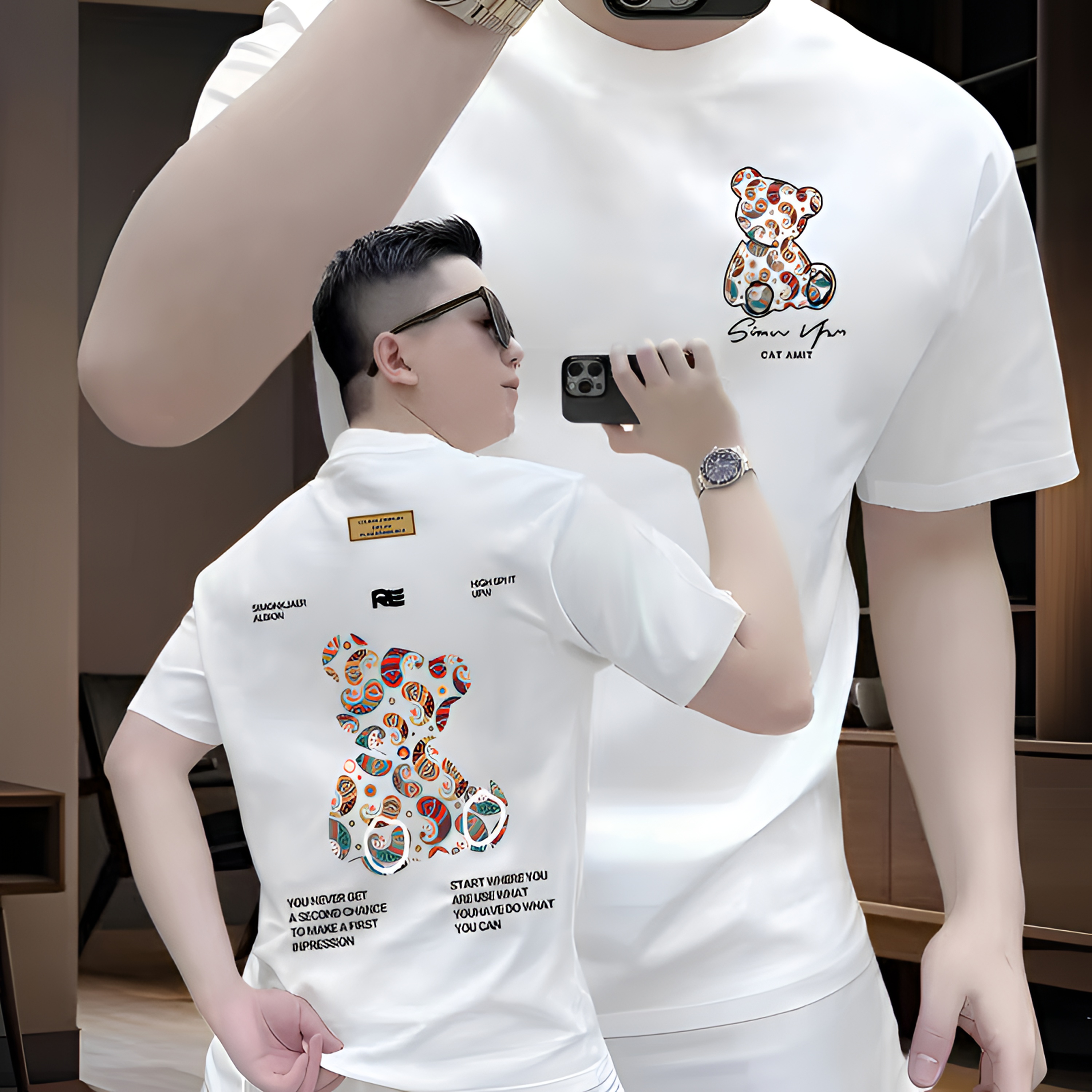 2025新款时尚潮流休闲男士短袖百搭微宽松圆领爆款短袖高品质T恤