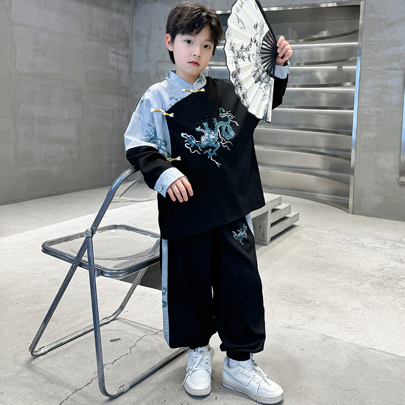 男童秋款套装儿童装汉服2025新款唐装秋季中国风春秋款古风中大童