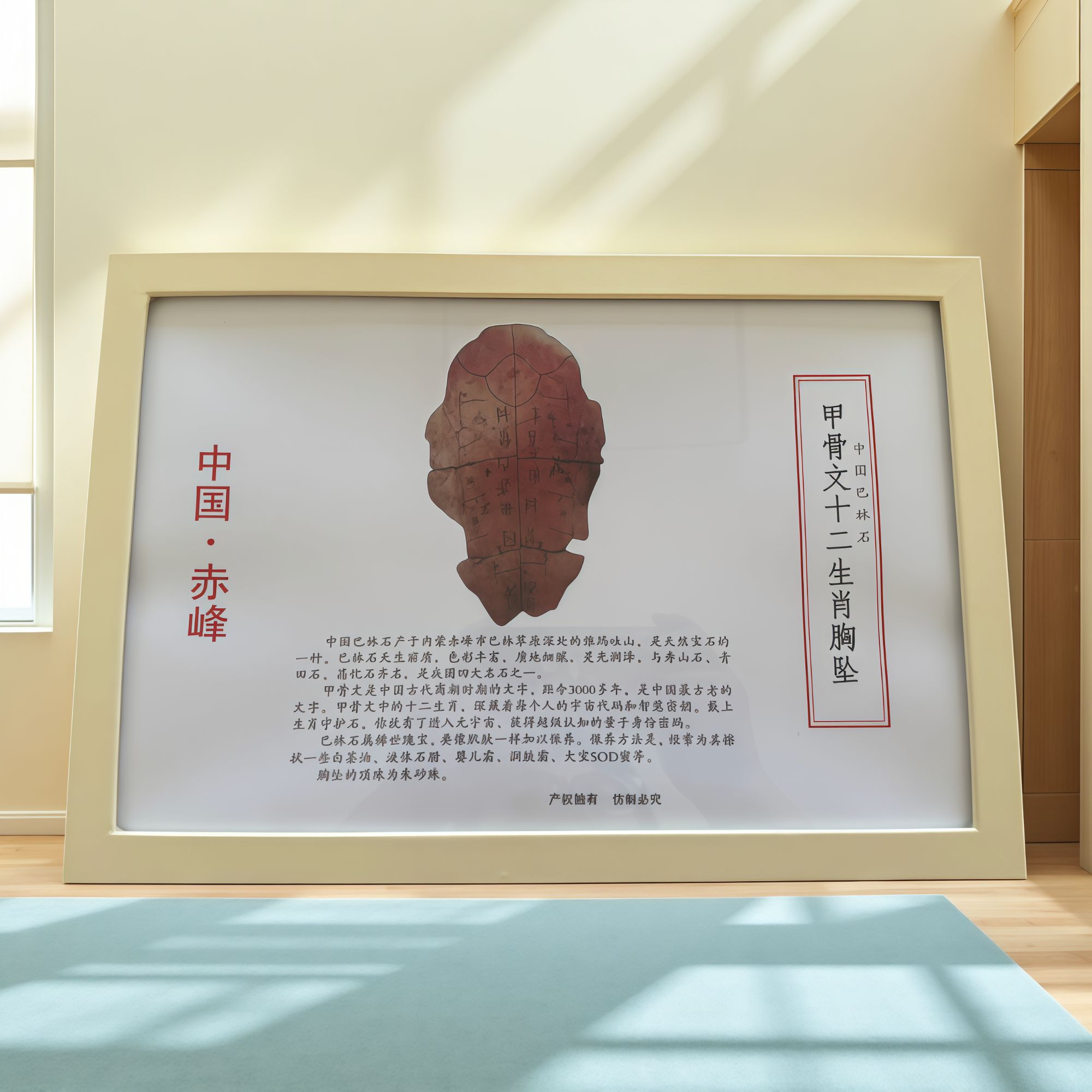 中国巴林石甲骨文生肖吊坠套盒