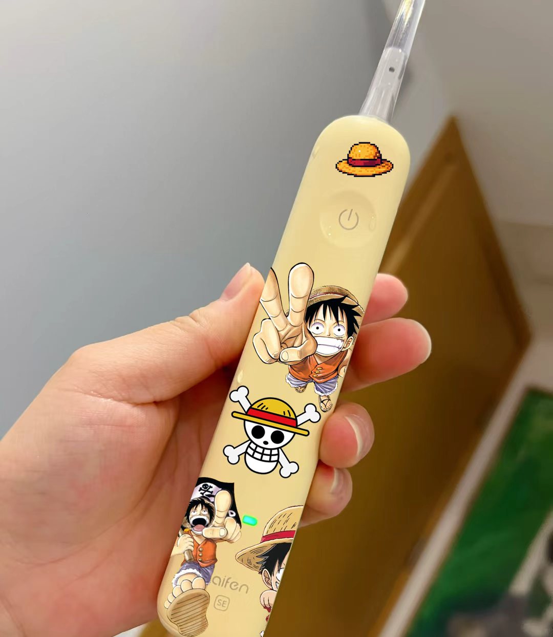 海贼王水晶转印贴卡通电动牙刷diy贴纸头盔电瓶车水杯充电头防水