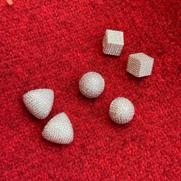 铜合金锆石耳饰 1794几何锆石时尚耳钉