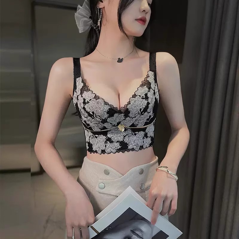 正品高端美容院内衣女薄款蕾丝聚拢矫正收副乳防下垂外扩塑形文胸