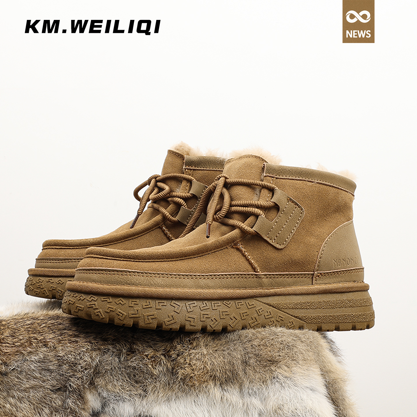 冬季保暖男鞋潮鞋贝克汉姆雪地靴男百搭潮流防水防滑加绒休闲棉鞋